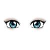 Blue Female Eyes with Shadow