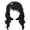 Black Hair with Butterfly Clip