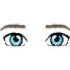 Aqua Blue Eyes with Brows
