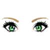Green Gemma Eyes w/ Blonde Brows