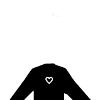 Long Black Shirt w/ heart
