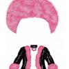 Pink Fur Hat w/ Coat & Collar
